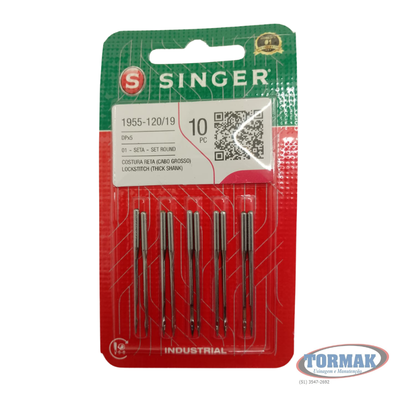AGULHA SINGER 120/19 DPx5 PONTA REDONDA ( CABO GROSSO ) Cód.0644