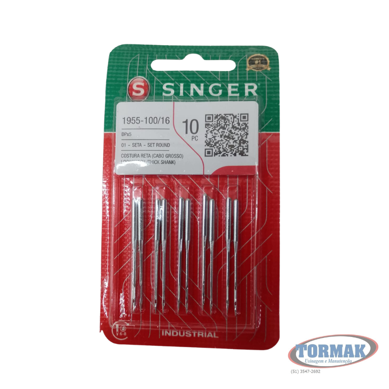 AGULHA SINGER 100/16 DPx5 PONTA REDONDA ( CABO GROSSO ) Cód.0043