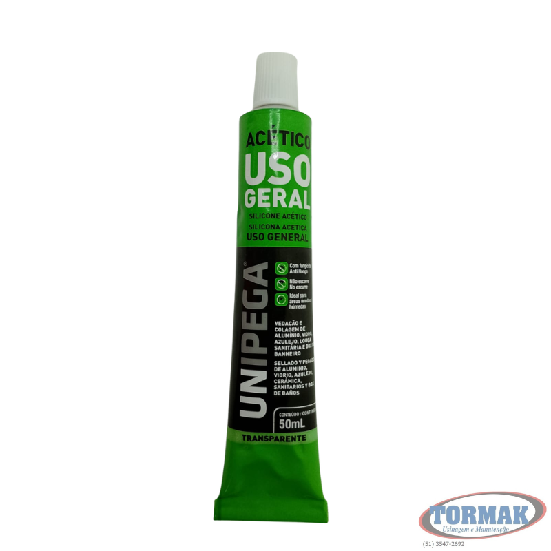 Silicone Acético Transparente 50ml Unipega Cód.1725