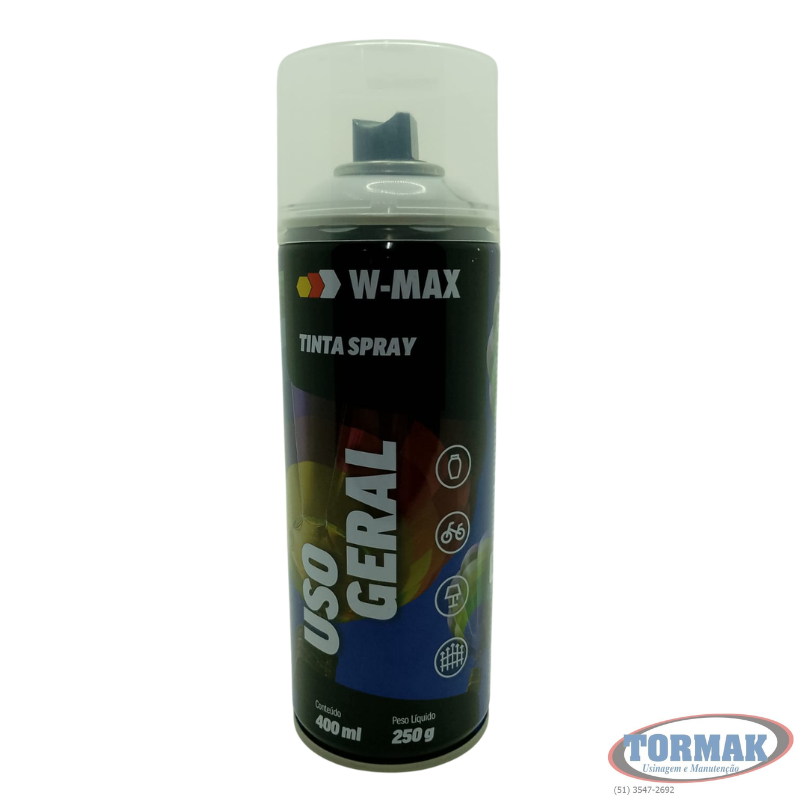 Tinta Spray Acrílica Branco Brilhante 400ML W-MAX Cód.1571
